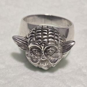Sterling Silver Unisex Yoda Ring- size 10